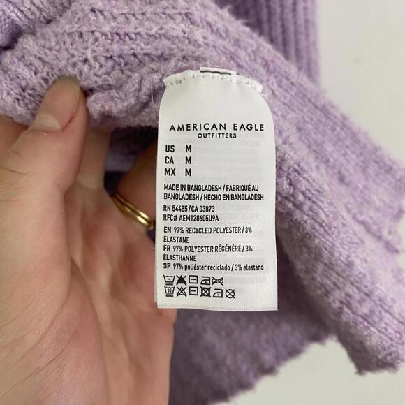 AMERICAN EAGLE purple knit pullover sweater - Picture 6 of 7